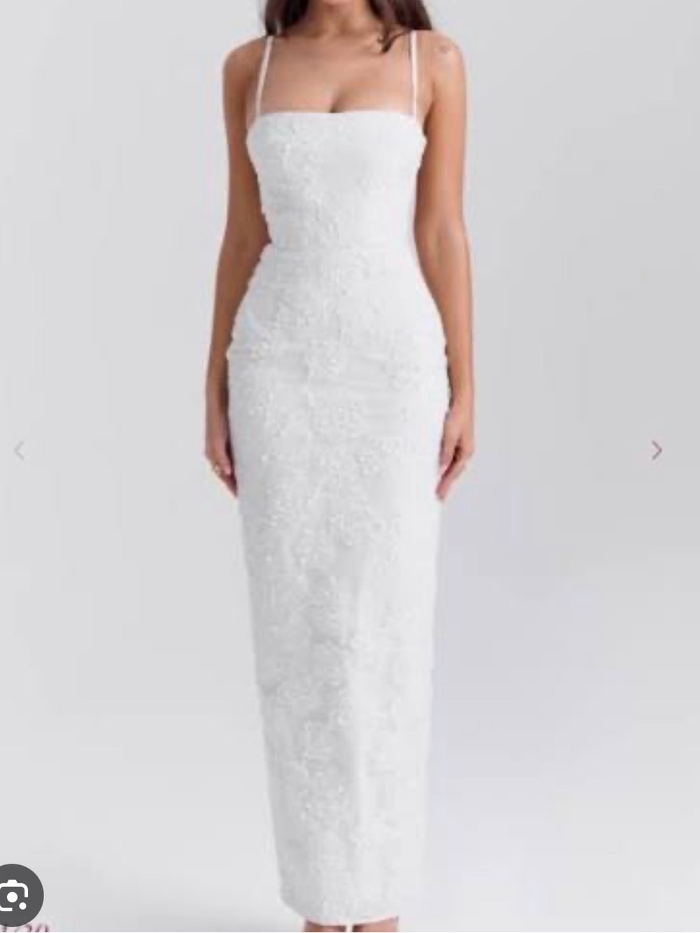 House of CB Eva white floral lace maxi dress